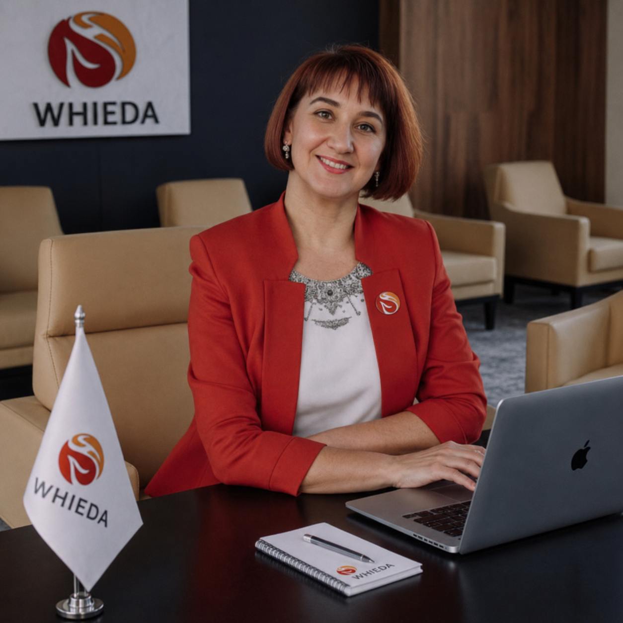 Представитель Whieda за рабочим столом